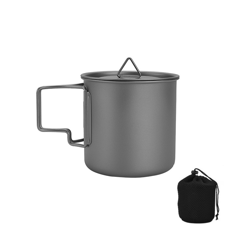 Camping Cooking Recipes - Титановая походная кружка со складной ручкой,