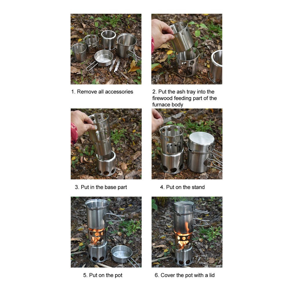 Camping Cooking Mesh - Набор походной посуды из прочной нержавеющей