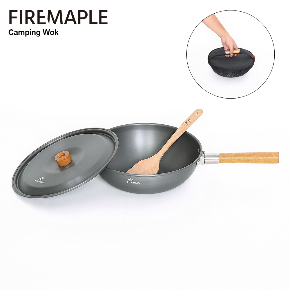 Camping Cooking On Fire - Огненно-кленовый походный вок, легкая сковорода, сумка