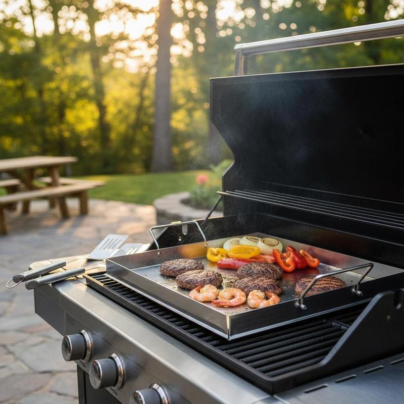 Camping Outdoor Cooking Equipment - Универсальная плоская сковорода-гриль 18x16 дюймов для