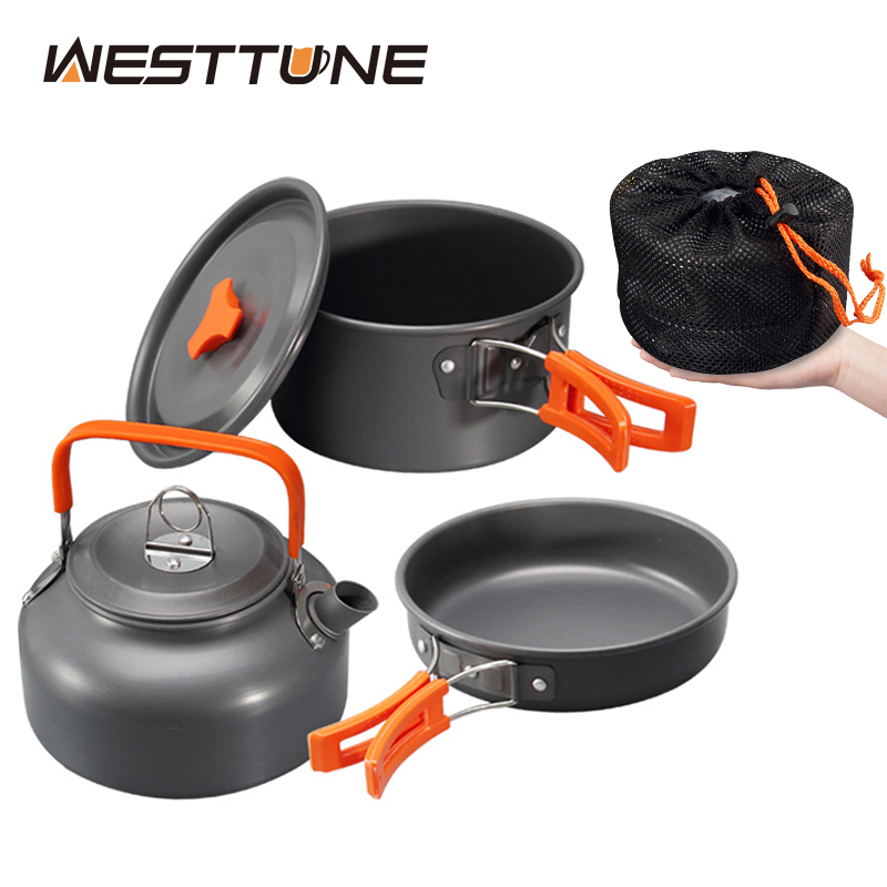 Camping Cooking Recipes - WESTTUNE набор посуды для кемпинга, алюминиевый