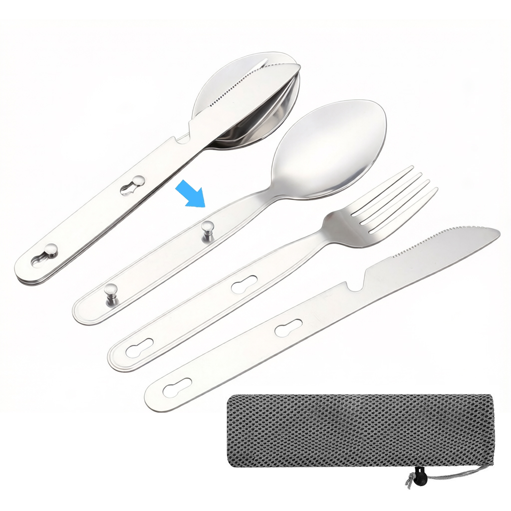 Camping Cooking Knife Set - Набор из 3 предметов: складные ложка,