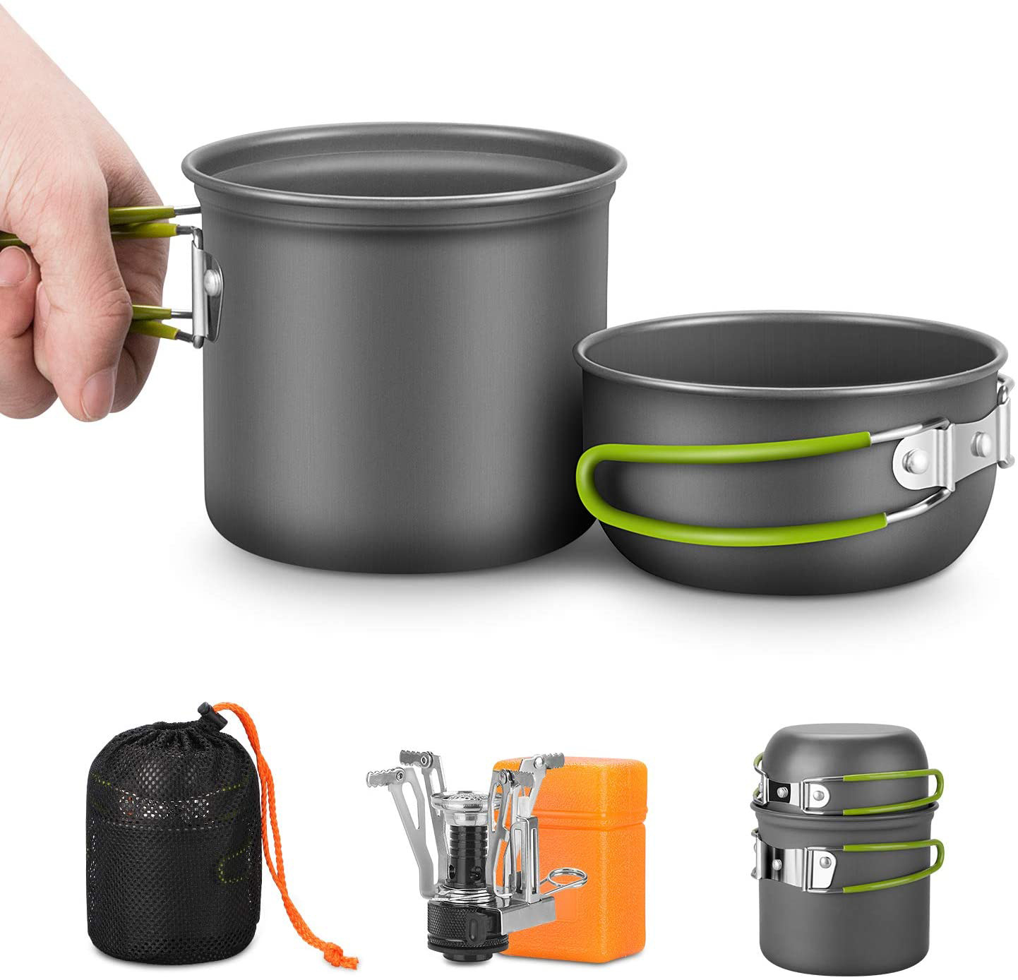Camping Cooking Knife Set - Набор посуды для кемпинга с плитой,