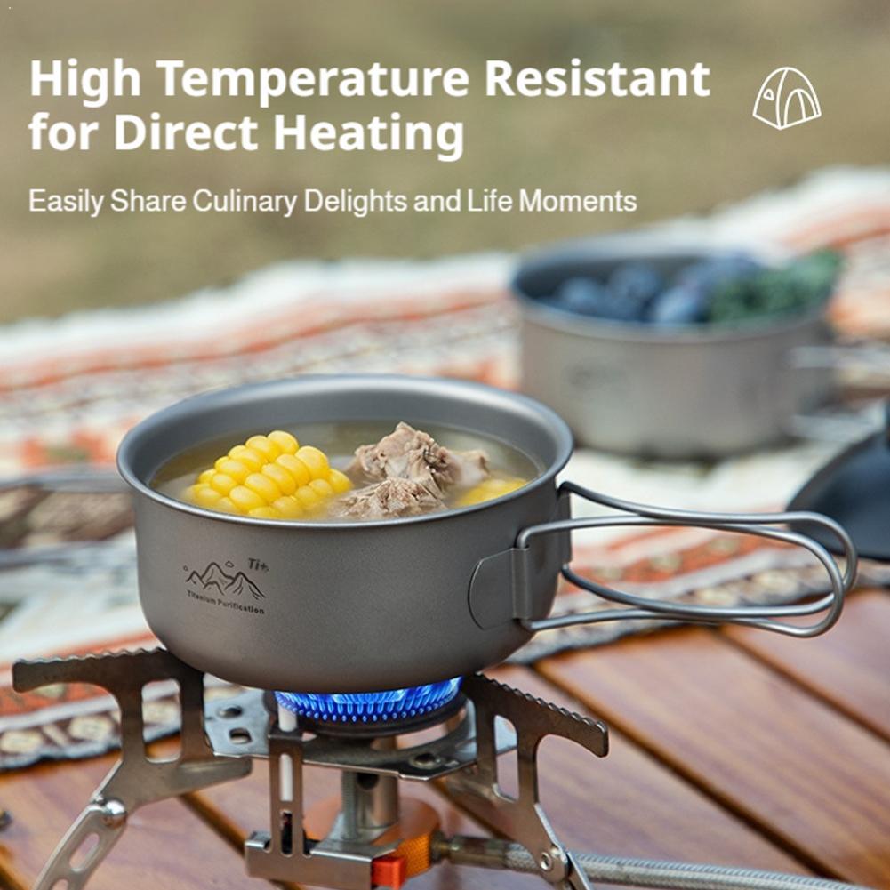 Camping Outdoor Cooking Equipment - Ультралегкая титановая посуда для походов, портативный