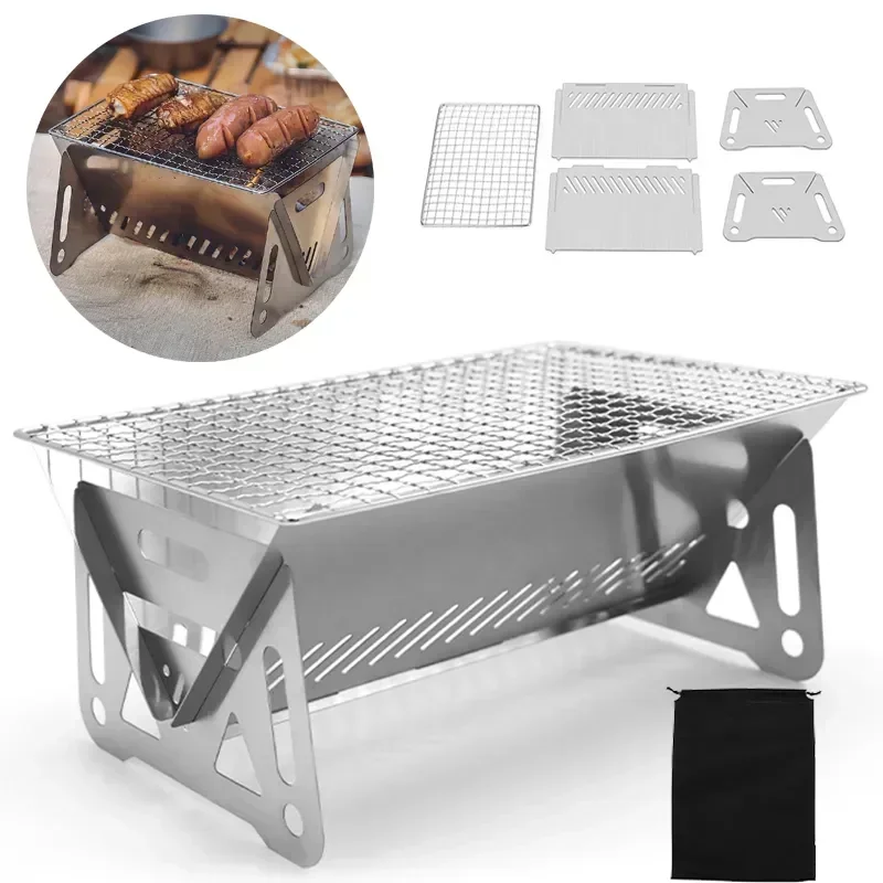 Camping Cooking Mesh - Портативный складной гриль для барбекю, многофункциональная