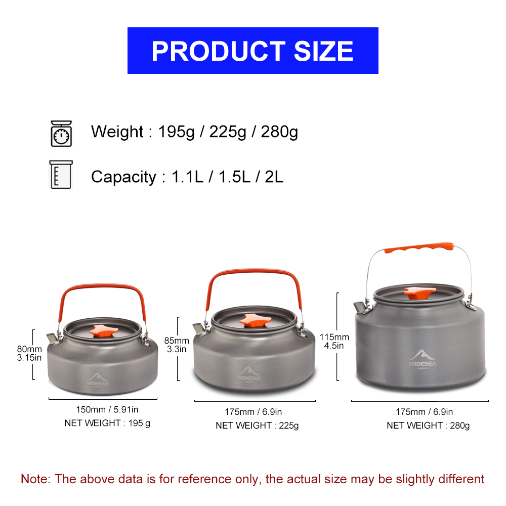 Widesea 1,1 л, 2 л, 1,5 л, чай – обзор и цена Camping Outdoor Cooking Equipment