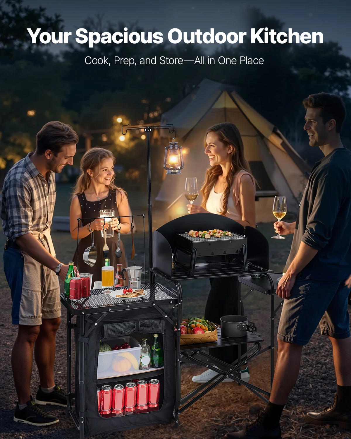 Складной походный стол, уличны – обзор и цена Camping Cooking Cupboard