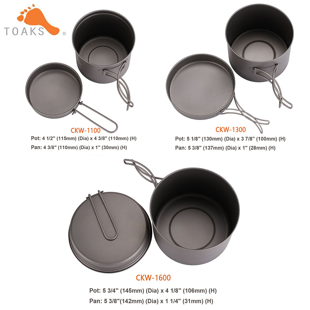 Набор посуды TOAKS, сверхлегка – обзор и цена Camping Outdoor Cooking Equipment