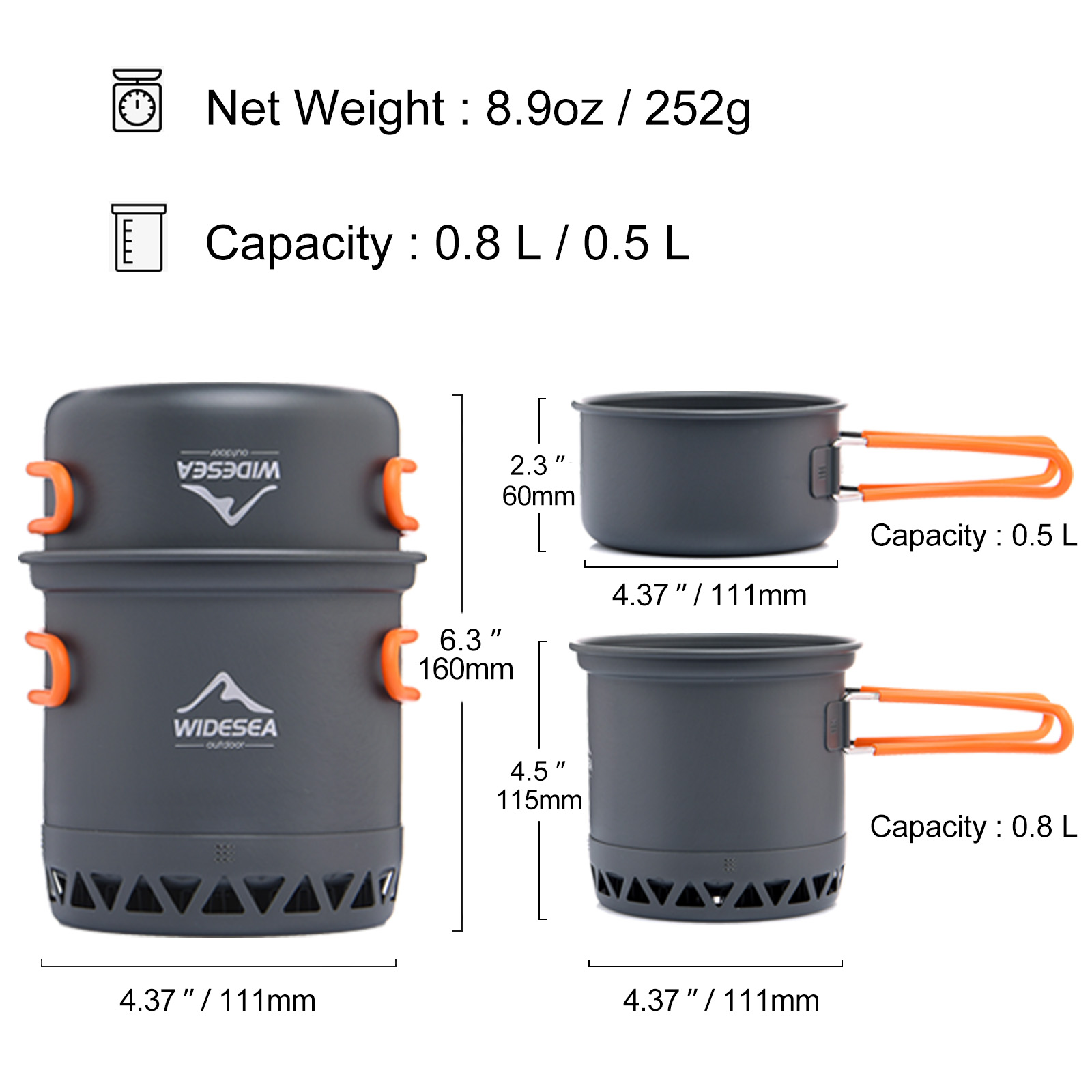 Widesea походный горшок 1,3 л  – обзор и цена Camping Cooking Set Jetboil