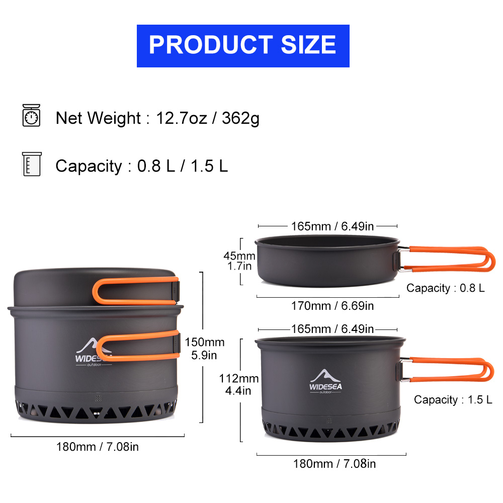 Widesea походный горшок 1,3 л  – обзор и цена Camping Cooking Set Jetboil