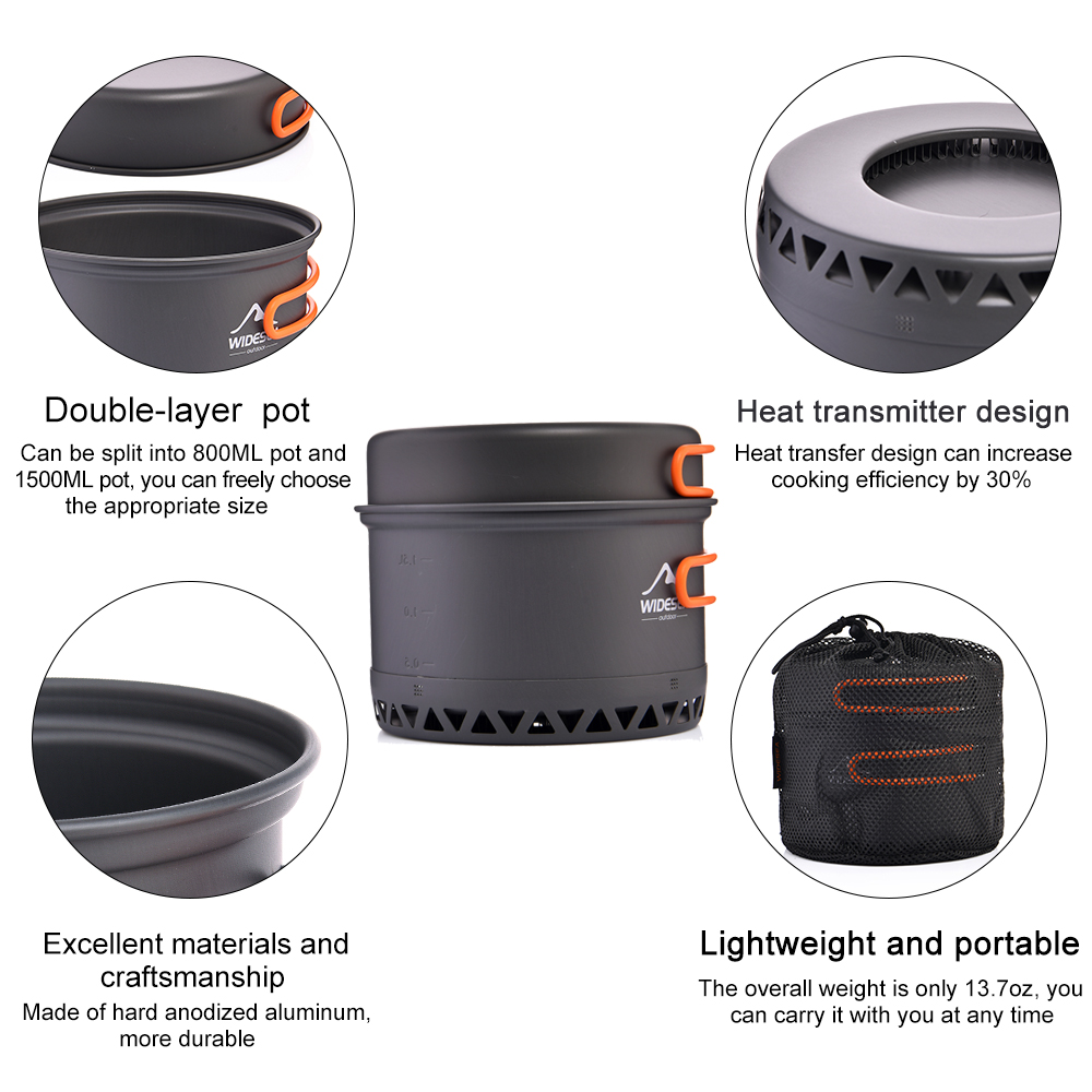 Widesea походная посуда 2,3 л  – обзор и цена Camping Cooking Set Jetboil