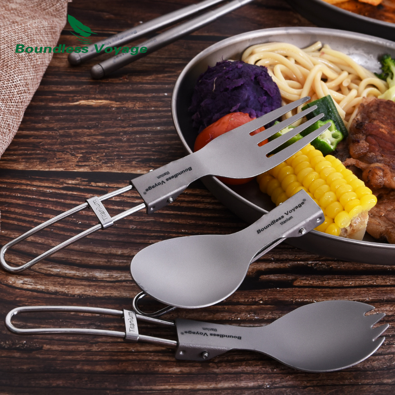 Титановые столовые приборы Bou – обзор и цена Camping Cooking Knife Set