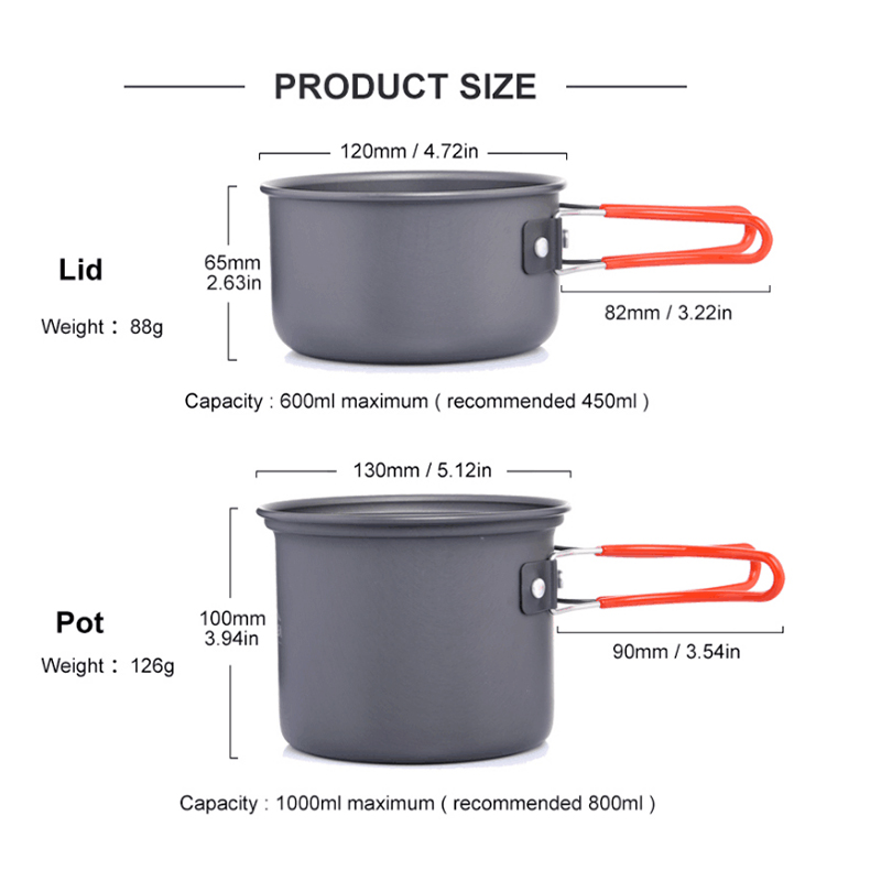 Widesea Сверхлегкая посуда для – обзор и цена Camping Cooking Dishes