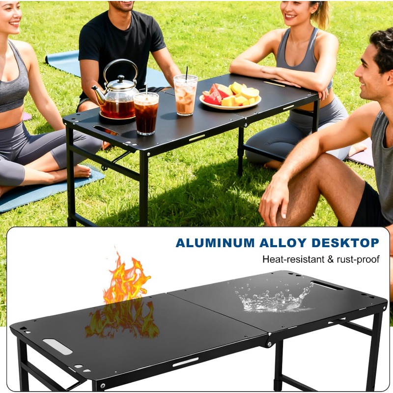 Регулируемый складной портатив – обзор и цена Camping Outdoor Cooking Table