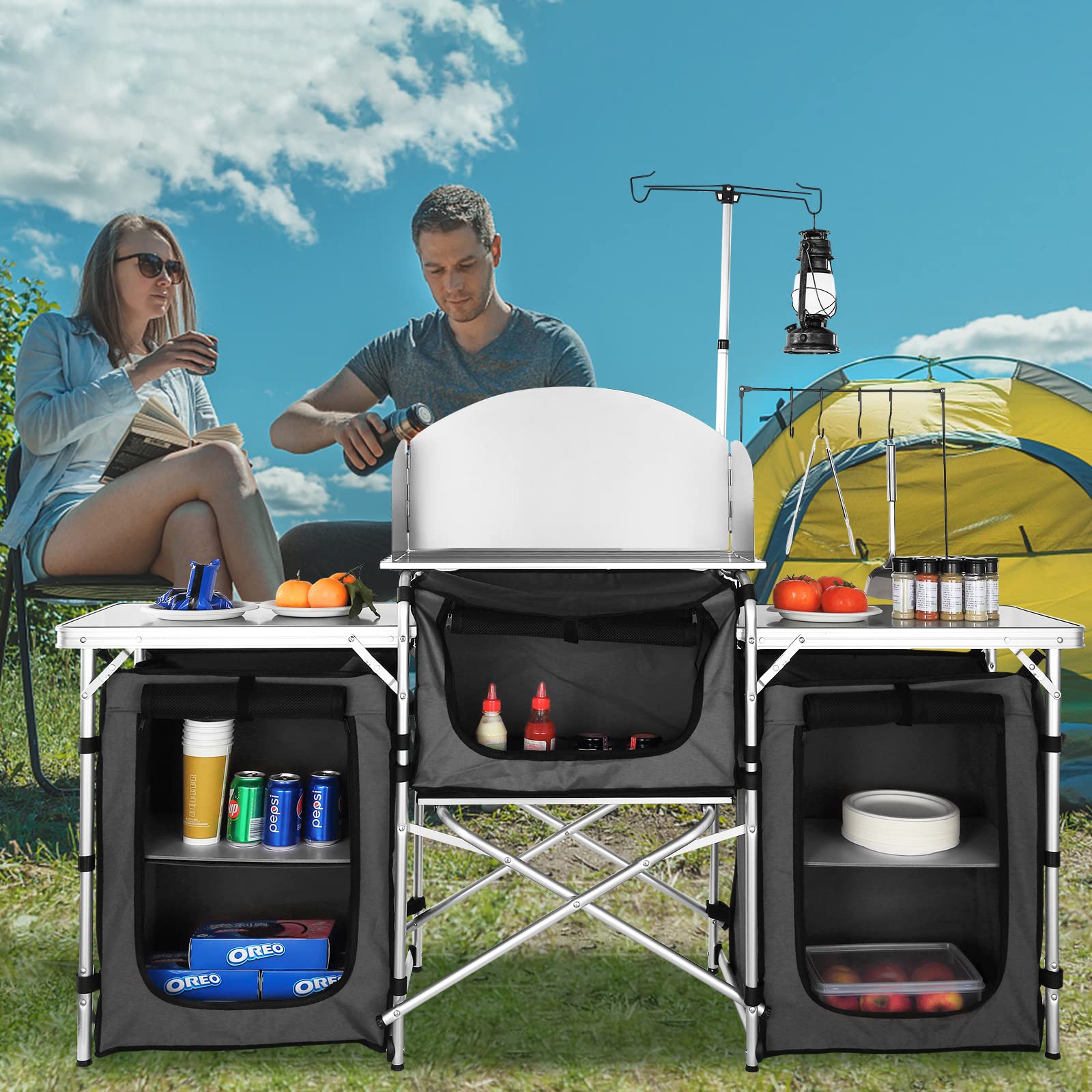 Складной уличный стол для приг – обзор и цена Camping Cooking Cupboard