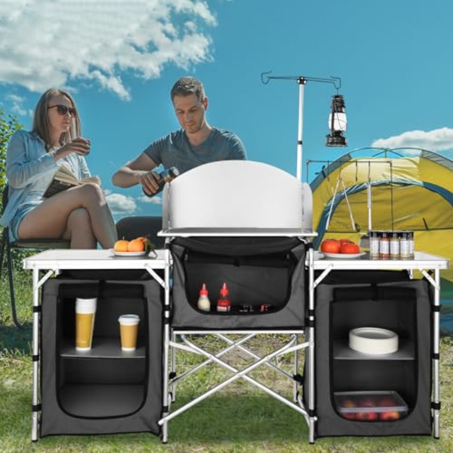 Складной кухонный стол для кем – обзор и цена Camping Cooking Cupboard